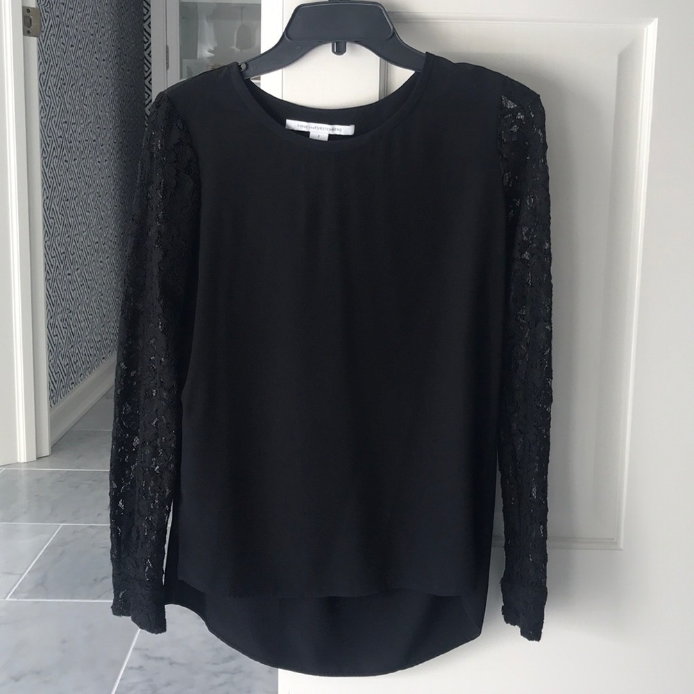 Diane Von Furstenberg Silk and Lace Blouse